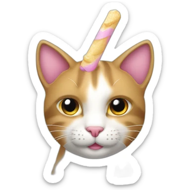 gato com chifre de unicórnio sticker