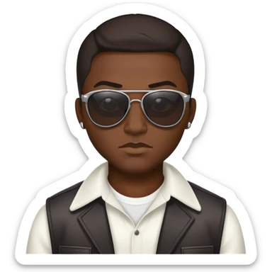 evil gangster character with sunglasses and scar sticker