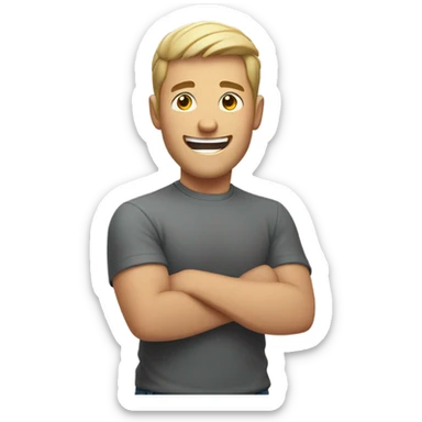 White guy celebrating with a fist pump sticker