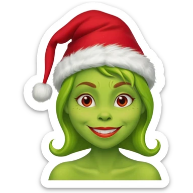 Grinch woman sticker