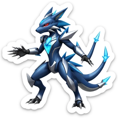 Shiny Futuristic Modern Zeraora-Dialga-Zoroark-fusion sticker