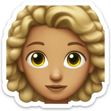 Tanned beunette girl with blowout hair and green eyes sticker