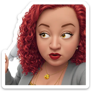 girl with red hair jewelry sticker