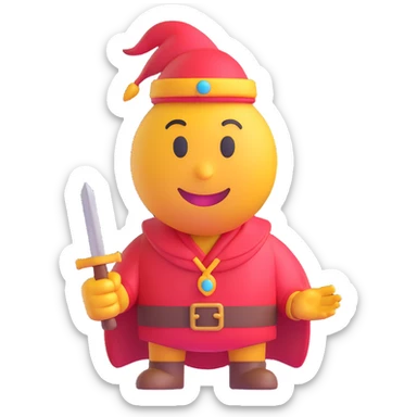 Create a realistic emoji character named Master Hunt. The background should be transparent , for positive work culture. sticker