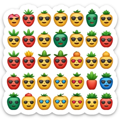 ios 18 emojis for mexico with happy colours sticker