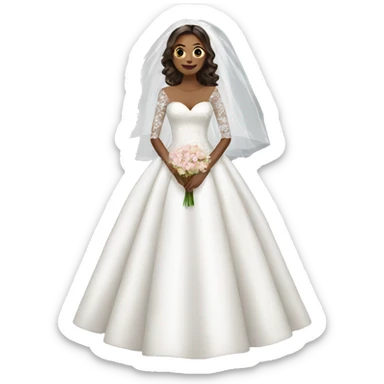 Wedding dress with sleeves sticker