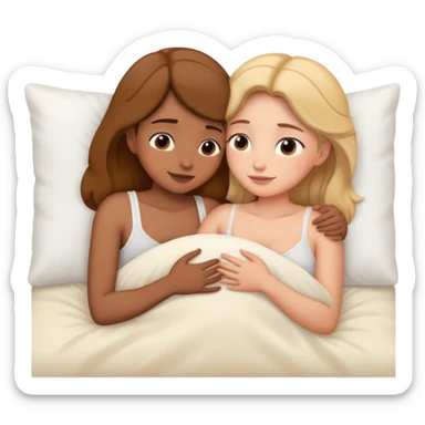 coppia che si abbracciano a letto sticker