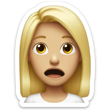 blonde girl with buck teeth crying sticker
