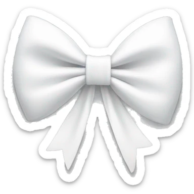 White bow on white bow sticker