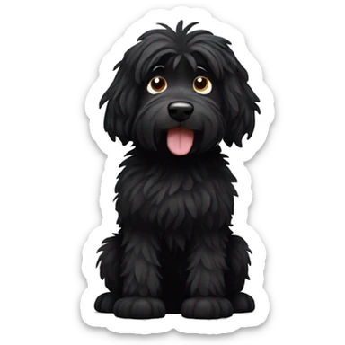 black shaggy dog sticker