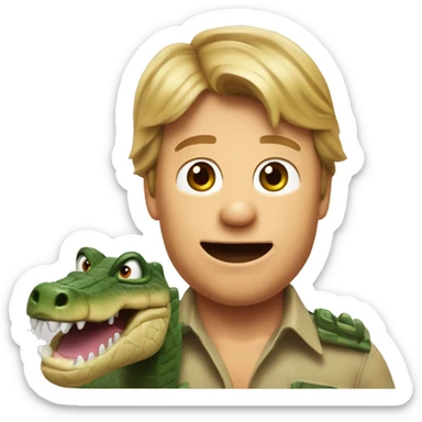 exited Steve Irwin punchin with crocodile sticker