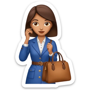 italian female with italian fashion style, holding bag sticker