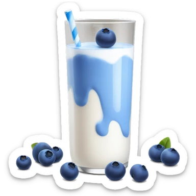 Blueberries and milk ￼ sticker