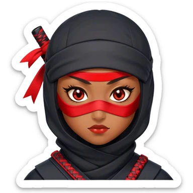 Chica ninja con ojos rojos  sticker