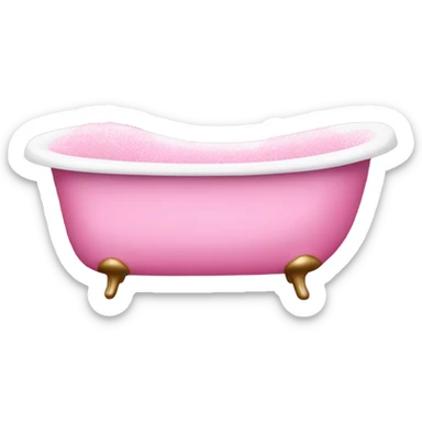 Pink glitter bathtub with bubbles  sticker