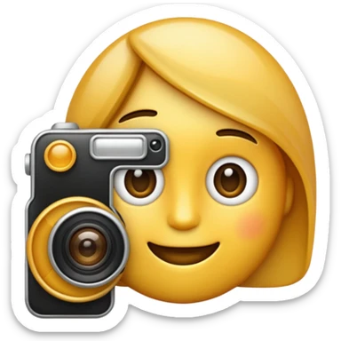 Emoji avec un appareil photo sticker