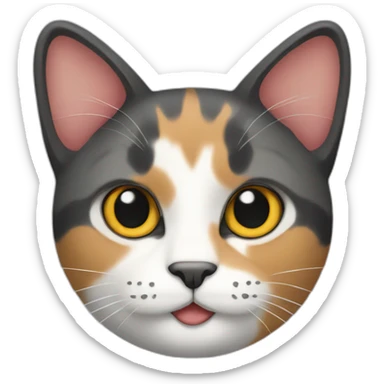 3 colored cat sticker