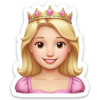 principessa bionda con guance rosse e sorriso sticker