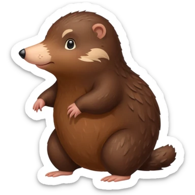 a sideways standing mole sticker