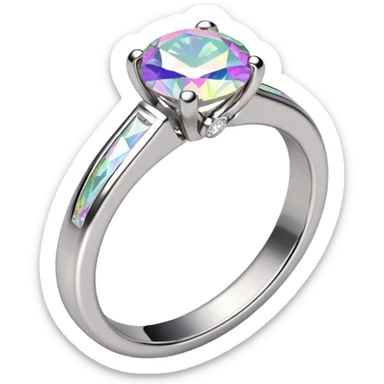 glitter white diamond married ring sticker