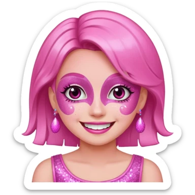 glitter pink girl naughty sticker