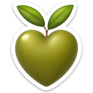green olive heart sticker