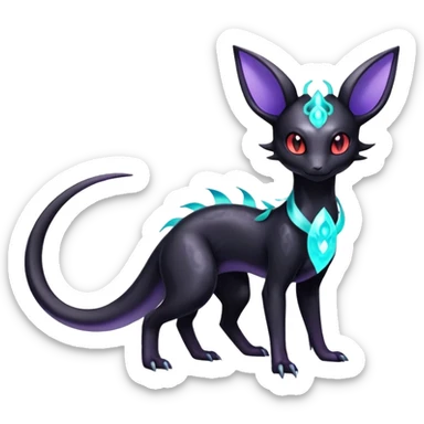 Shiny Ethereal Celestial Salandit-Umbreon-Espeon-Hybrid (Full body) sticker