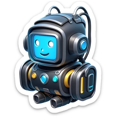 Clash of Clans aesthetic: Cinematic Playful 3D Isometric Jetpack Emoji, rendered in a 3D vector-style similar to standard emojis with minimal shading and bold, simplified shapes. A compact, distinct form with signature details, softly glowing with a futuristic sci-fi warfare charm. Simplified yet unmistakably iconic, highly detailed and consistent, glowing with a soft radiance and high shine. Stylized with a touch of high-tech brilliance and a soft glowing outline, capturing the essence of a beloved gaming relic with a friendly, playful manner! sticker