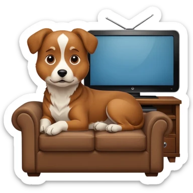 CACHORRA ASSISTINDO TV sticker
