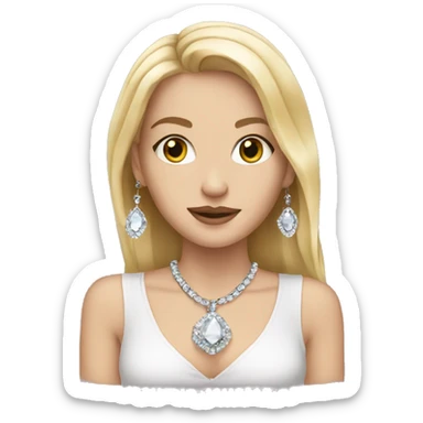 White girl with jewelry  sticker
