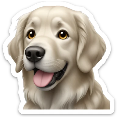 Black and grey golden retriever dog sticker