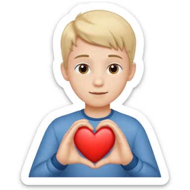 heart hand boy sticker