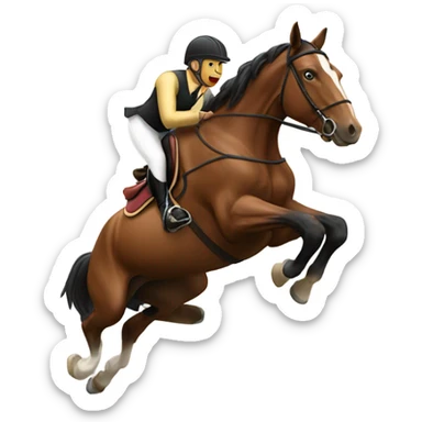 Horse jumping with a person sticker