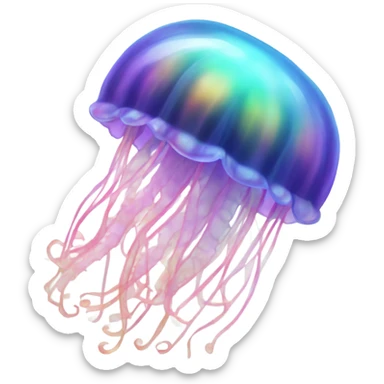 iridescent jellyfish sticker