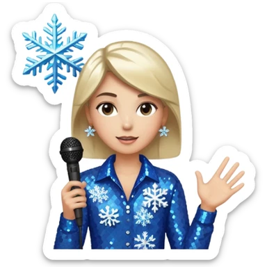 I want these emojis 💎🎤🪩❄️ in one frame with the number 17 sticker