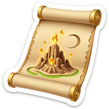 desert magic scroll object icon, ancient parchment with glowing sand symbols, sand dust floating, fantasy desert artifact, 3D cartoon, mobile game icon style, centered, clean background, no text, no watermark
 sticker