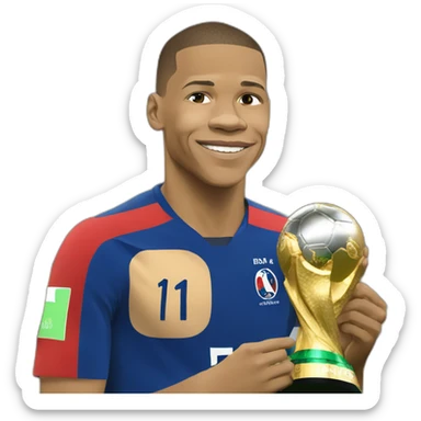 kylian mbappé france world cup win sticker