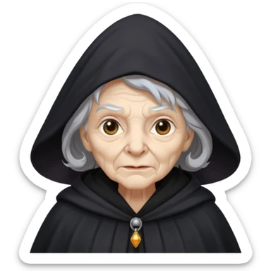 black old witch sticker