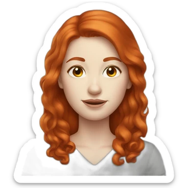 Redhead woman pale skin sticker