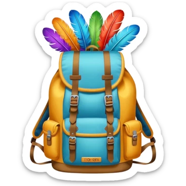 hiking backpack with feathers sticker