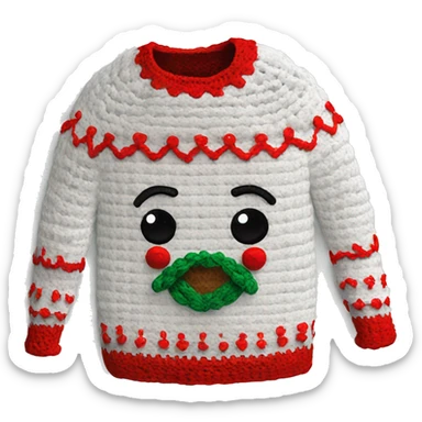  crochet christmas sweater sticker