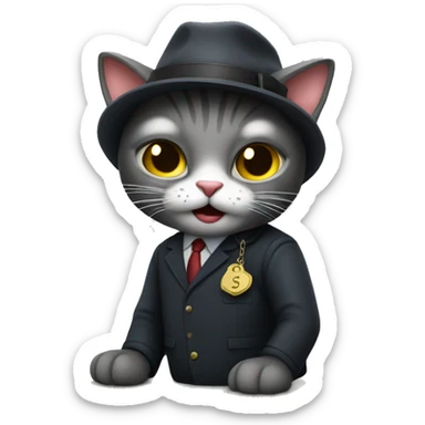 cat robbing a bank sticker