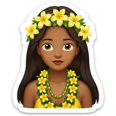 hawaian woman sticker