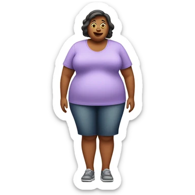 obese woman sticker