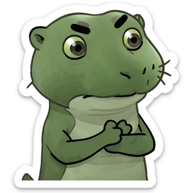 A baby otter who is angry and stands with his arms crossed sticker