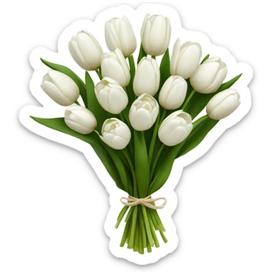 white tulip bouquet  sticker