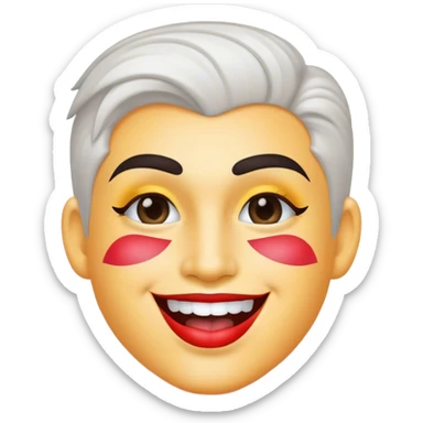 kiss band make up happy face sticker