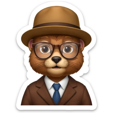young beaver professor sticker