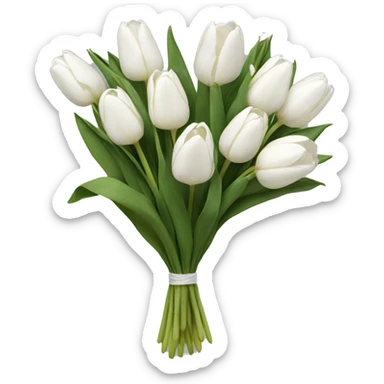 bouquet of white tulips sticker