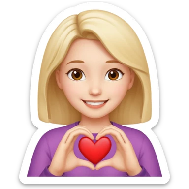 Heart hand girl  sticker